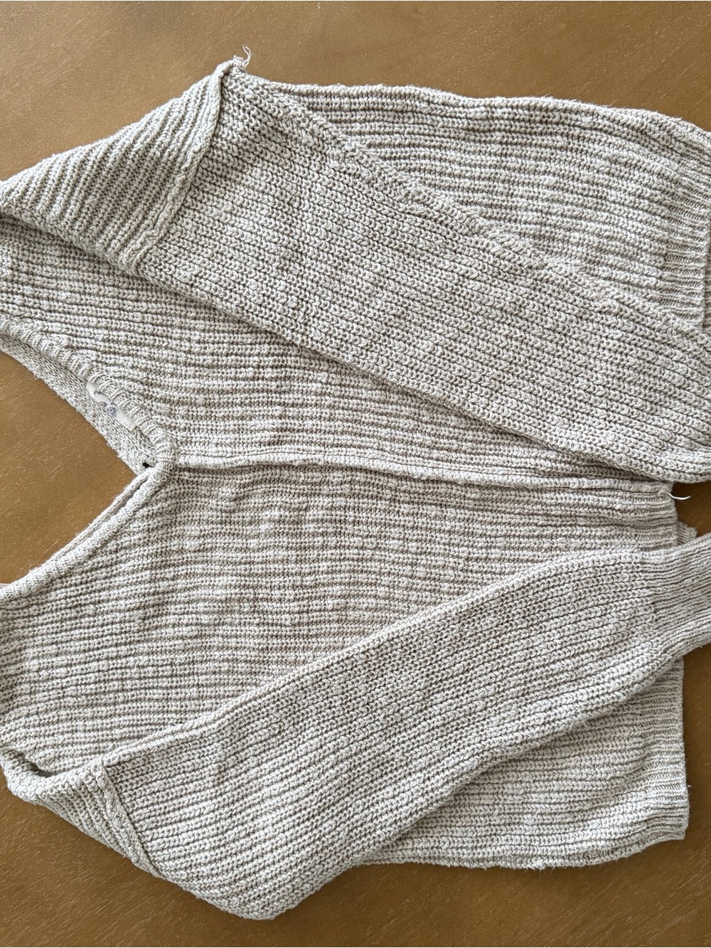 Hippie Rose Neutral Beige V-Neck Knit Sweater